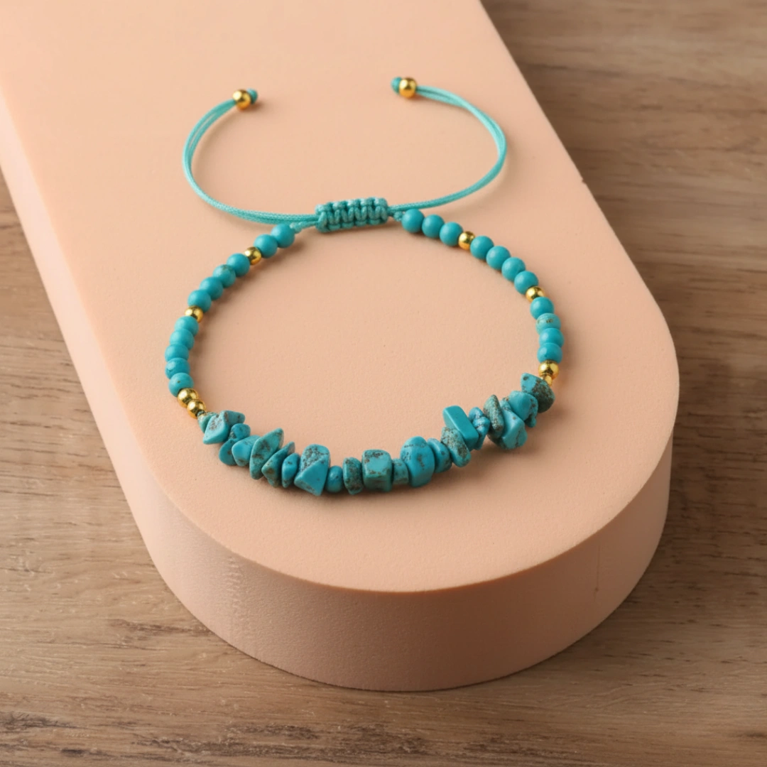 Natural Blue Imperial Jasper Uncut Stone Bracelet – Premium Quality