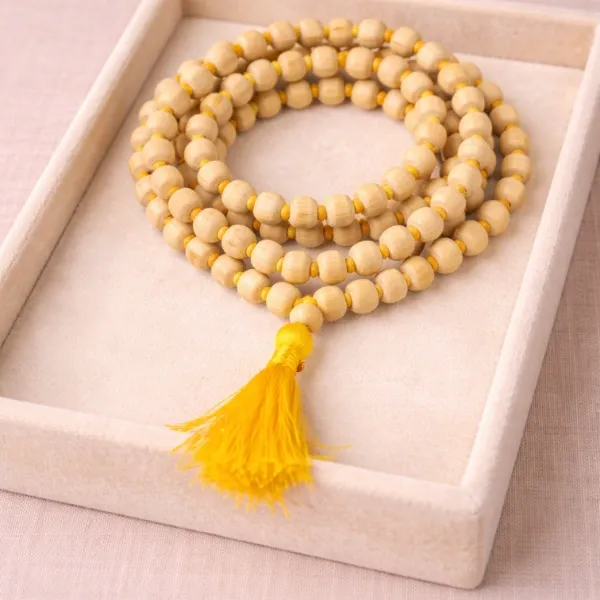 Tulsi Jaap Mala – Original 108+1 Beads Holy Basil Mala for Vishnu Pooja