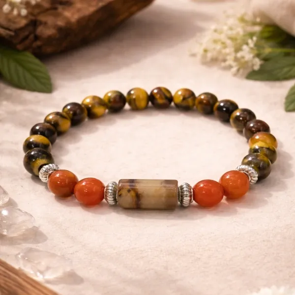 Leo Singh Rashi Tiger Eye Bracelet natural golden stone — Suyagya India ₹699