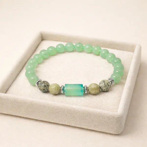 Gemini Mithun Rashi Green Aventurine Bracelet natural stone — Suyagya India ₹699