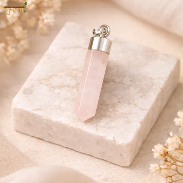 Rose Quartz Crystal Point Pendant — Natural Pink Crystal for Focused Love Energy, Heart Chakra Healing & Emotional Balance