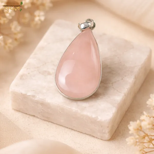 Rose Quartz Love Drop Pendant — Natural Pink Crystal for Love, Heart Chakra & Emotional Healing
