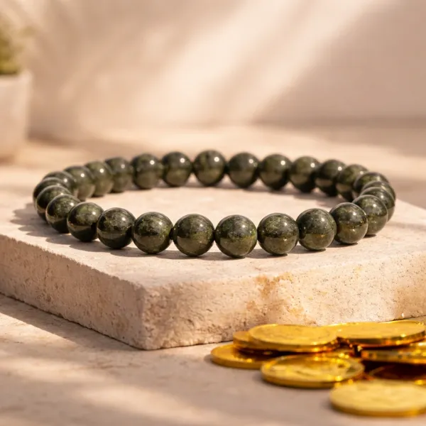 Natural Pyrite Stone Bracelet - Handmade Fool's Gold Gemstone Bracelet for Wealth and Abundance