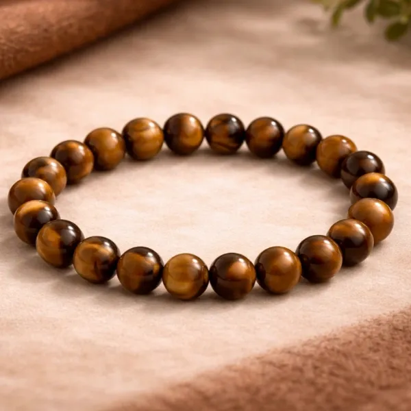 Natural Tiger Eye Stone Bracelet - Original Gemstone Bracelet for Confidence and Protection