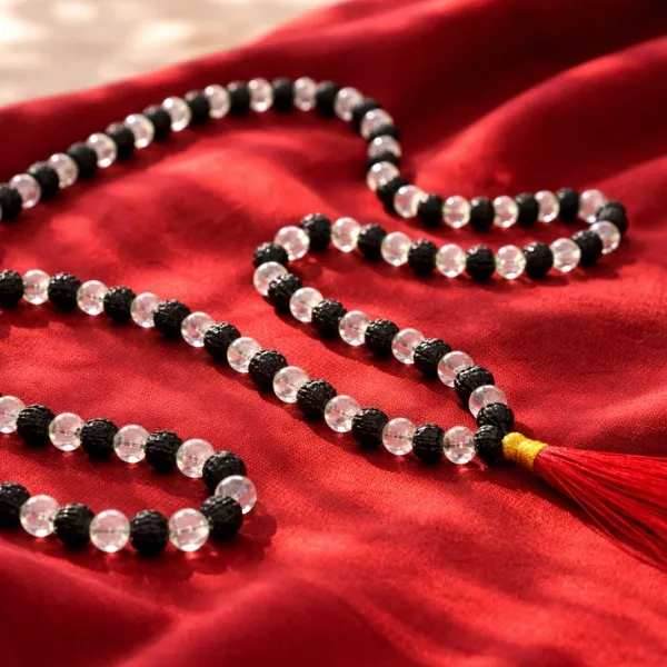Rudraksh Sphatik Mala – Premium Quality | For Meditation